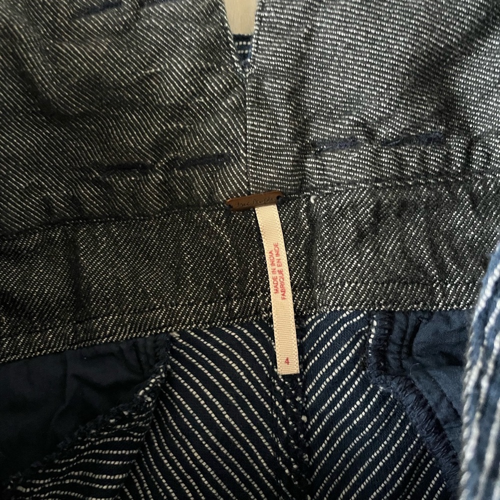 Free People Rumors Striped Blue Paperbag Harlem Waist Pants - Picture 6 of 8
